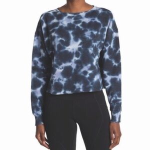 Z by Zella Blue Tie Dye Pullover Cropped Sweatshirt NWT